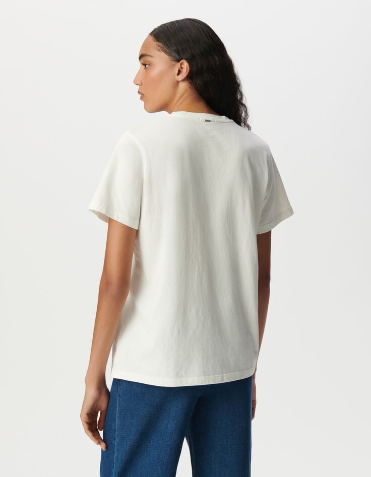 Ikks Tee-shirt Col Rond Blanc Visuel Tête De Mort