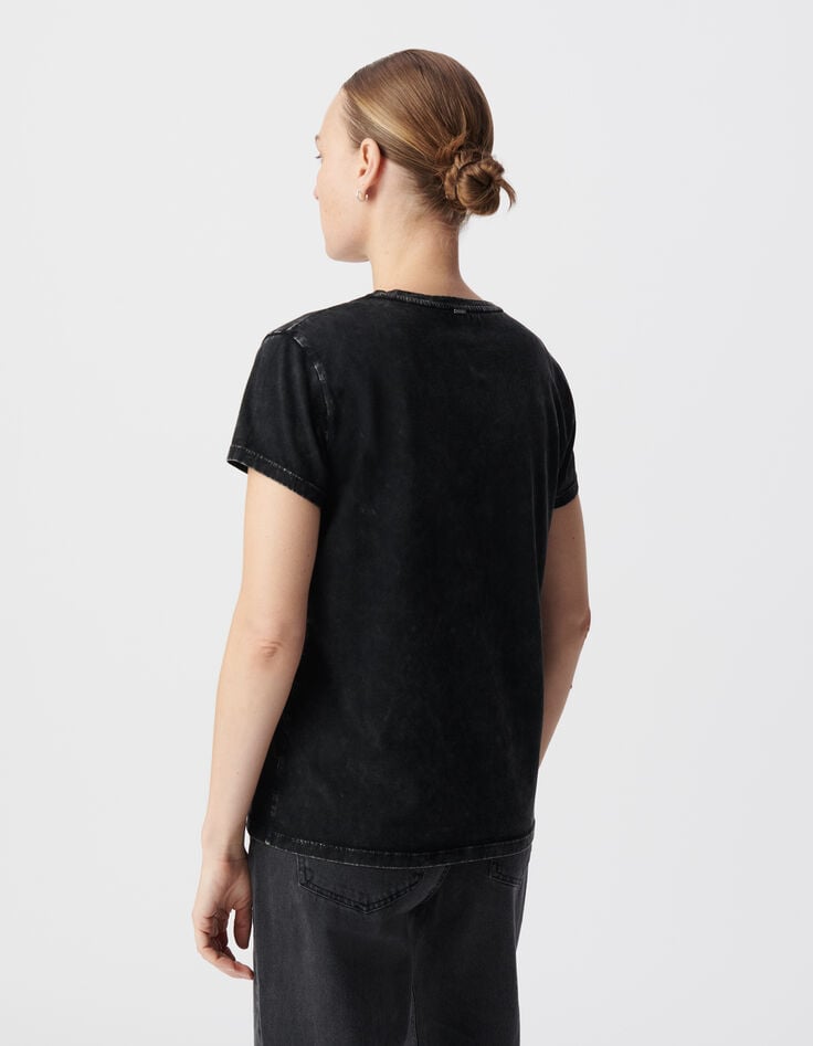 Ikks Tee-shirt Col Rond Gris Visuel Rock Aigle