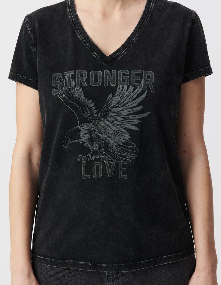 Ikks Tee-shirt Col Rond Gris Visuel Rock Aigle