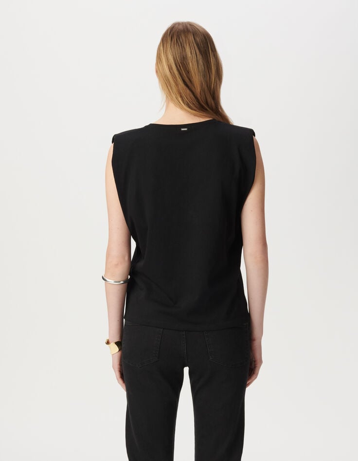 Ikks Tee-shirt Encolure V Noir Message Coeur