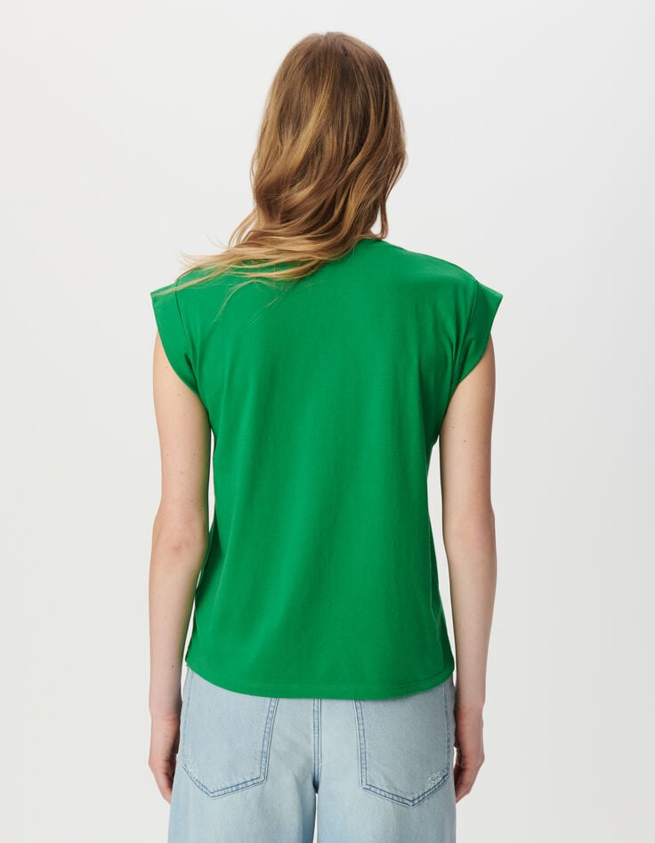 Ikks Tee-shirt Encolure V Vert Message