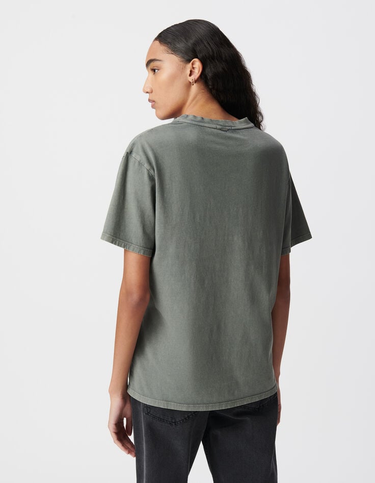 Ikks Tee-shirt Gris Visuel Maxi Bouche