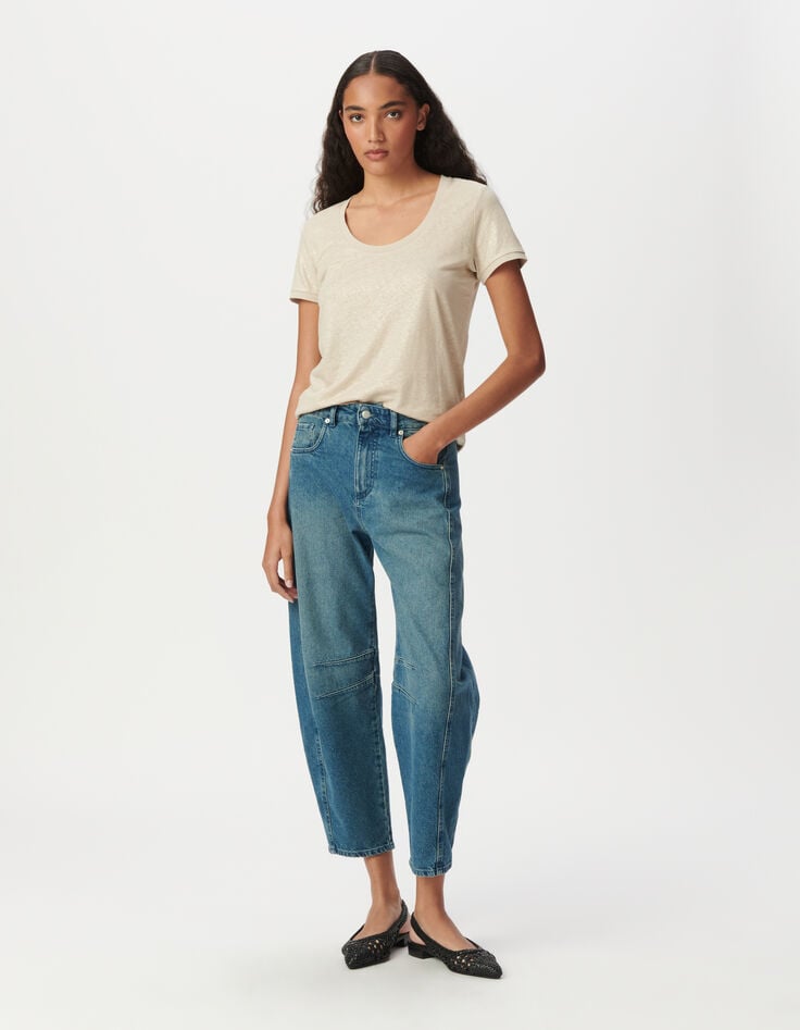 ikks Tee-shirt manches courtes beige irisé