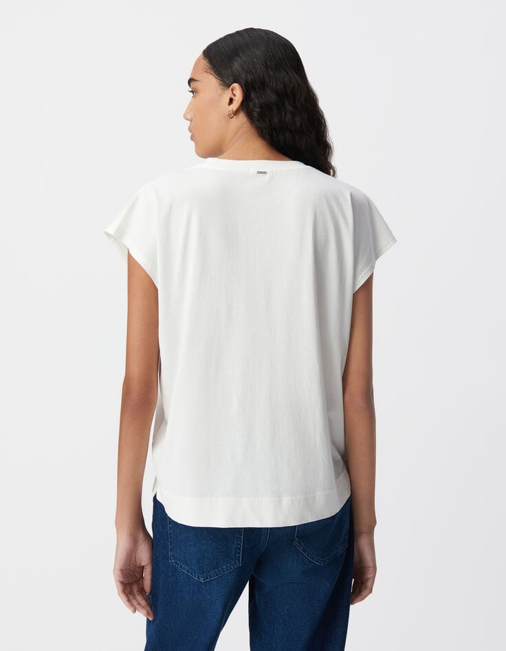 Ikks Tee-shirt Manches Courtes Blanc Visuel Fraise