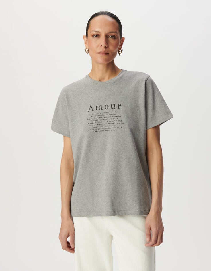 Ikks Tee-shirt Manches Courtes Gris Message