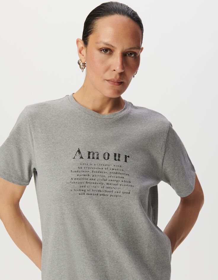 Ikks Tee-shirt Manches Courtes Gris Message