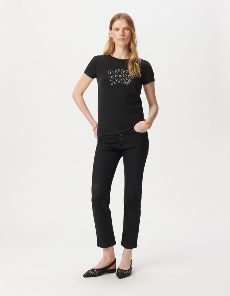 Ikks Tee-shirt Manches Courtes Gris Message