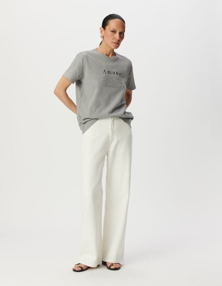 ikks Tee-shirt manches courtes gris message