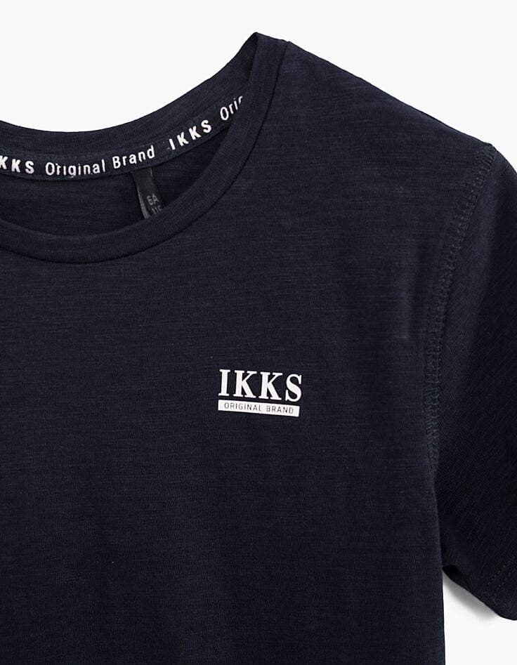 Ikks Tee-shirt Navy Essentiel En Coton Bio