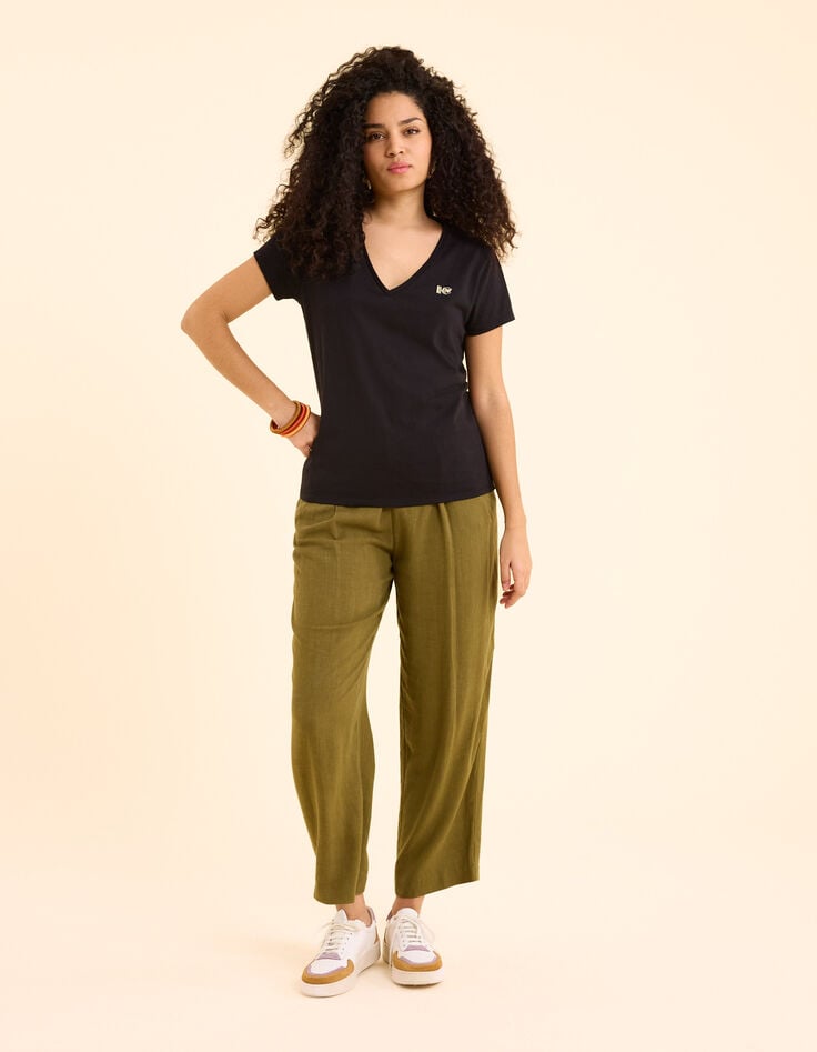 Ikks Tee-shirt Noir Brodé I.Code