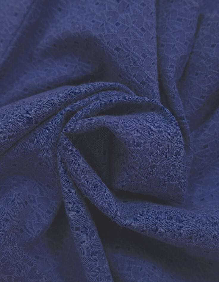 Ikks Top Bleu Jacquard Fantaisie Boutonné I.Code