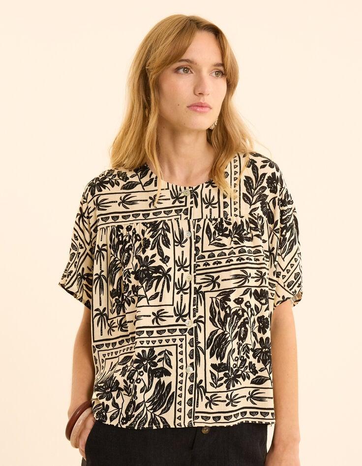 Ikks Top écru Imprimé Bandana Végétal I.Code