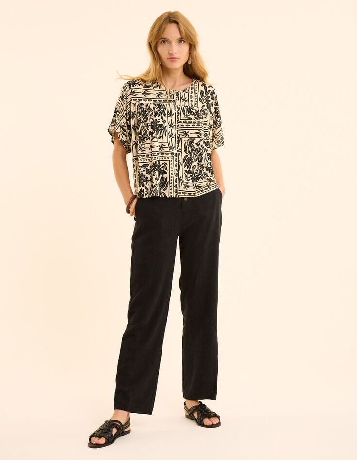 Ikks Top écru Imprimé Bandana Végétal I.Code