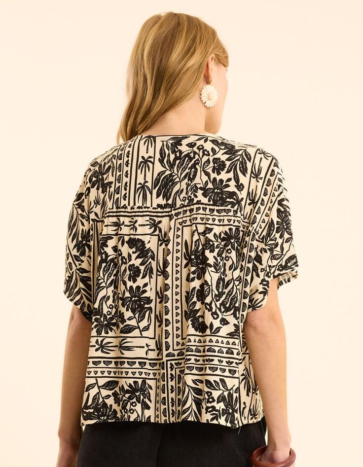 Ikks Top écru Imprimé Bandana Végétal I.Code