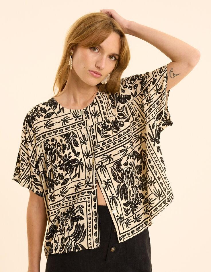 ikks Top écru imprimé bandana végétal I.Code