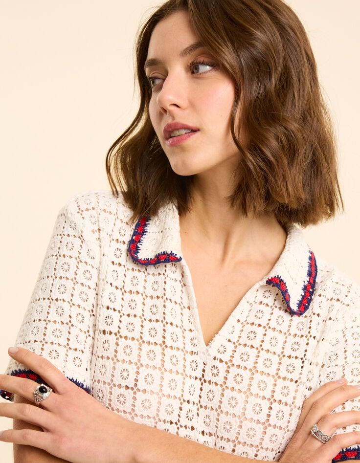 ikks Top écru tout dentelle façon crochet I.Code