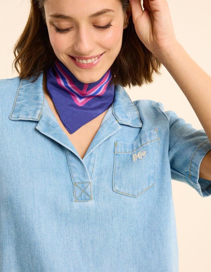 ikks Top en jean bleu esprit vareuse I.Code