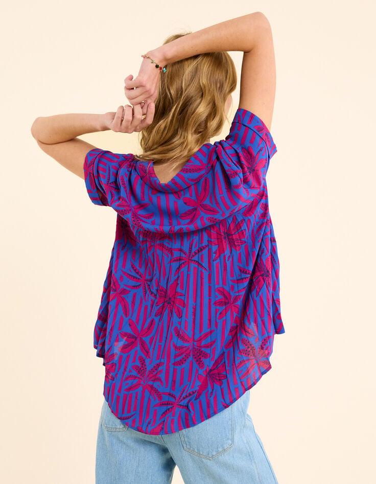 Ikks Top Indigo Imprimé Palmiers I.Code