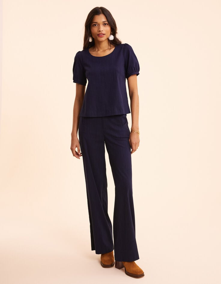 Ikks Top Marine Boutonné Dos I.Code