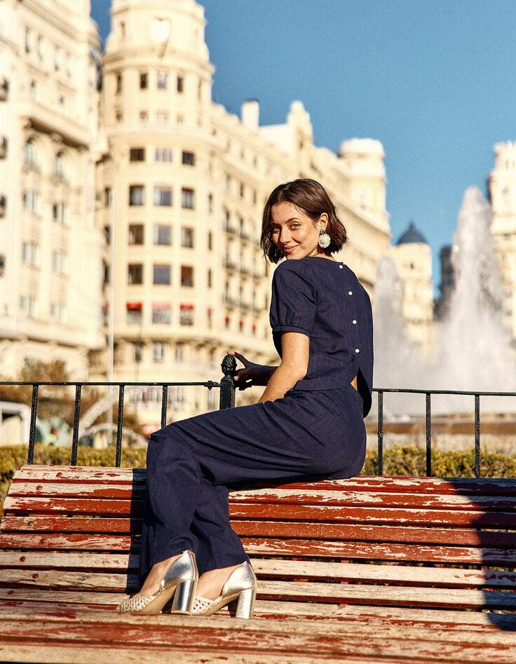 ikks Top marine boutonné dos I.Code