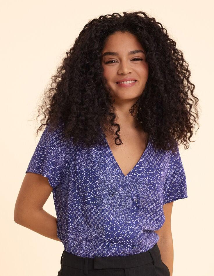 Ikks Top Marine Imprimé Patchwork Graphique I.Code