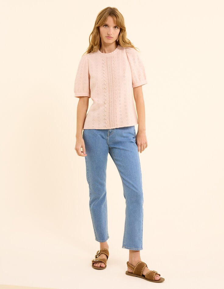 Ikks Top Rose Broderie Anglaise Et Dentelle I.Code