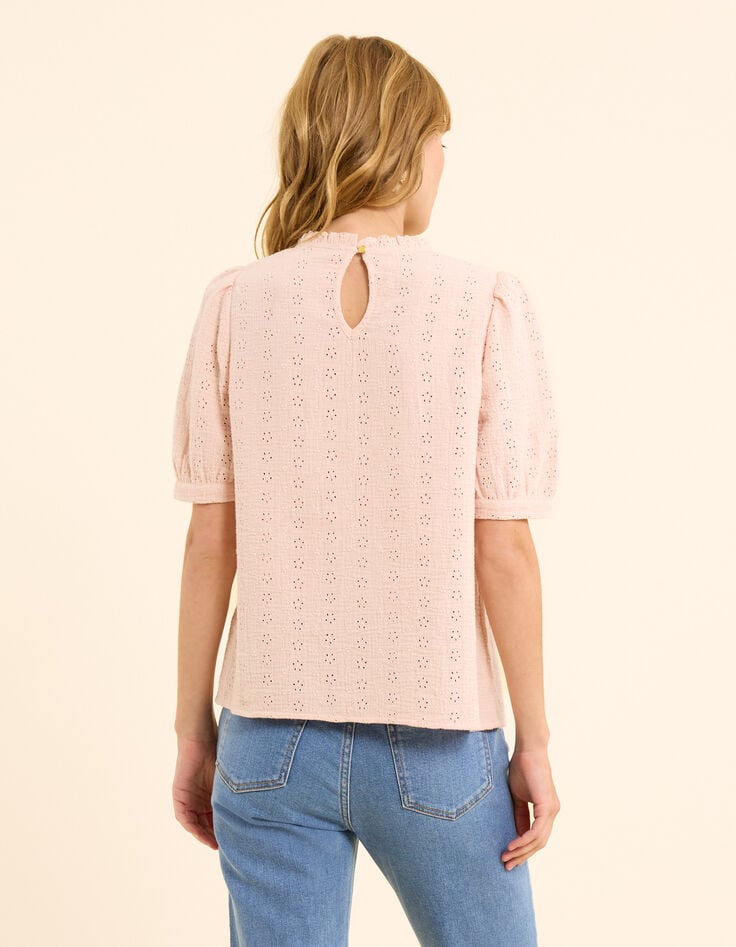 Ikks Top Rose Broderie Anglaise Et Dentelle I.Code