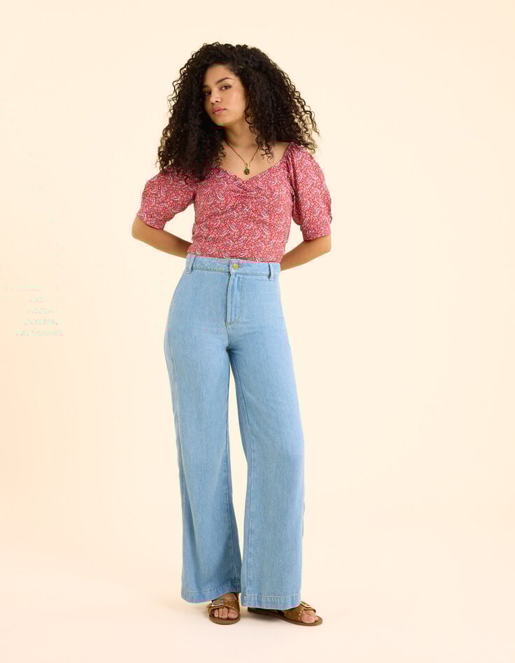 Ikks Top Rouge Imprimé Cachemire I.Code