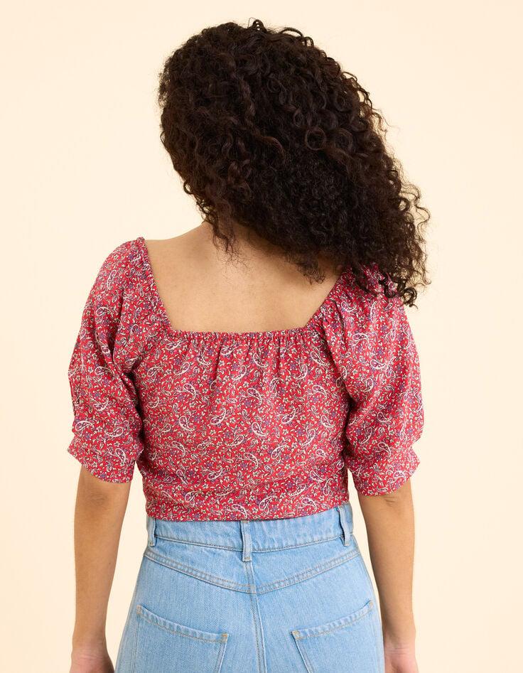 Ikks Top Rouge Imprimé Cachemire I.Code