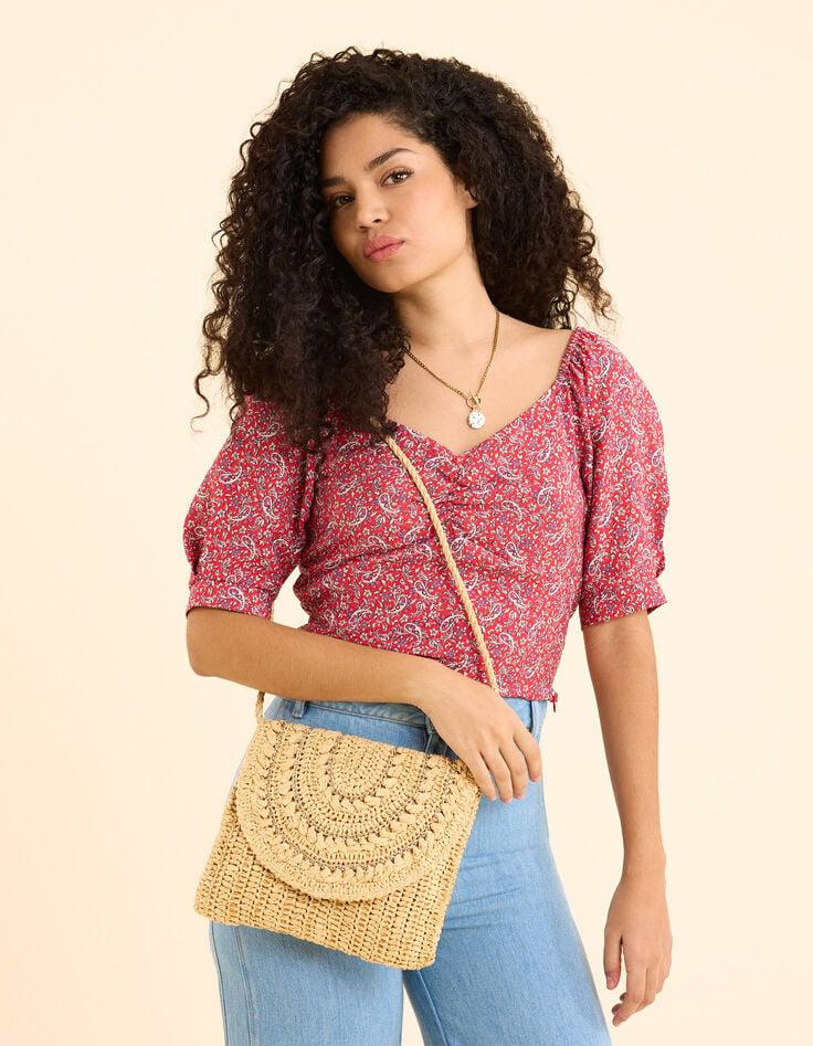 ikks Top rouge imprimé cachemire I.Code