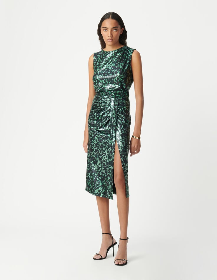 ikks Top vert imprimé camouflage métallisé Femme