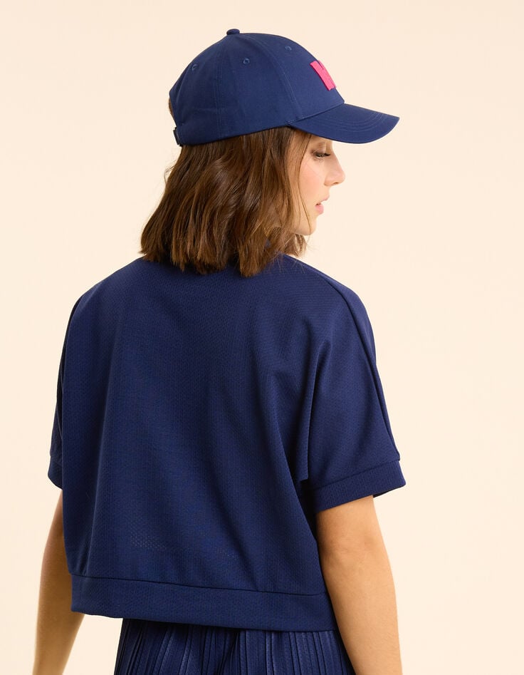 Ikks Top Zippé Indigo Maille Technique I.Code