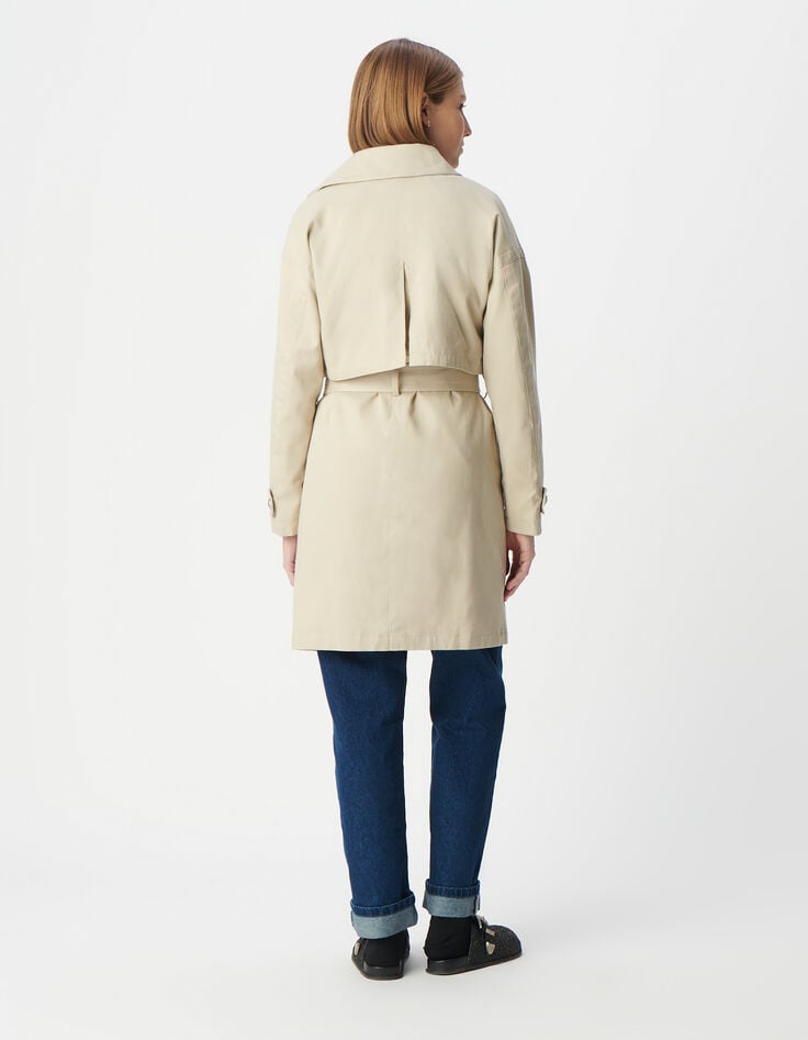 Ikks Trench 2-en-1 Beige Avec Veste Amovible Femme