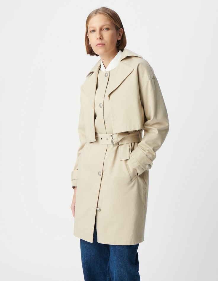 Ikks Trench 2-en-1 Beige Avec Veste Amovible Femme