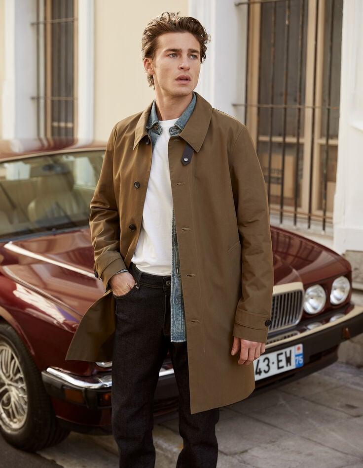 ikks Trench bronze attache-col bi-matière Homme