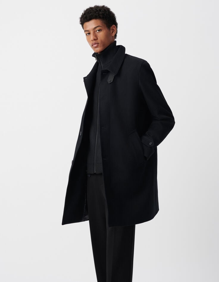 Ikks Trench Noir Avec Parementure Amovible Homme