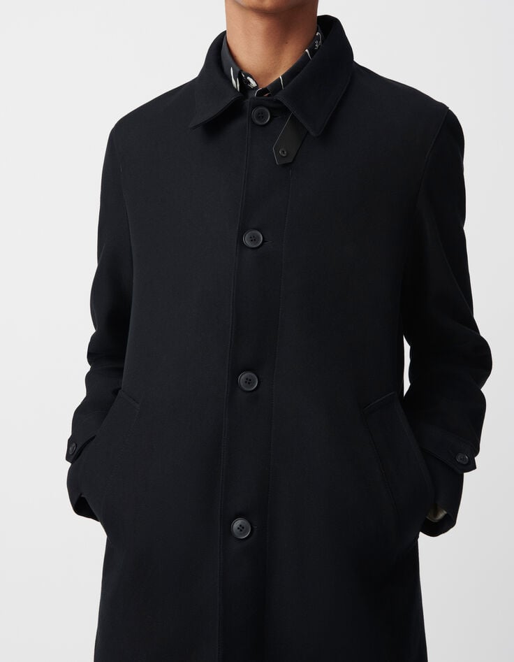 Ikks Trench Noir Avec Parementure Amovible Homme