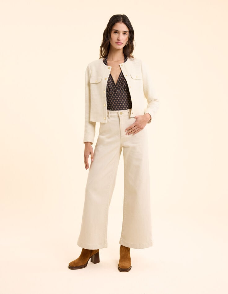 Ikks Veste Courte Carrée écrue I.Code