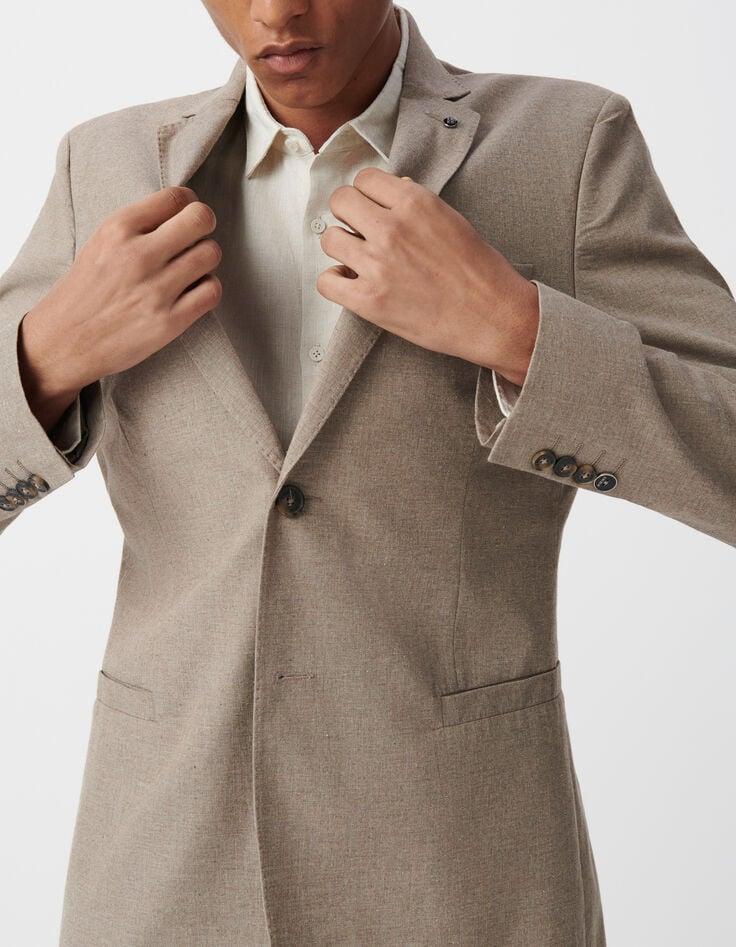 Ikks Veste De Blazer Beige Coton Chiné Homme