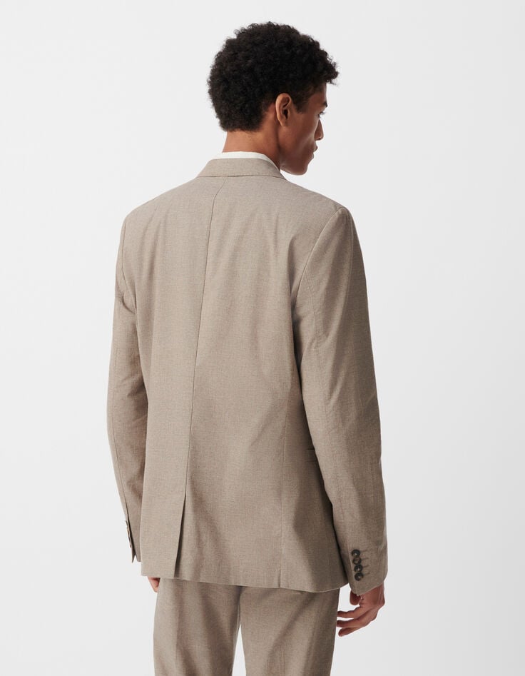 Ikks Veste De Blazer Beige Coton Chiné Homme