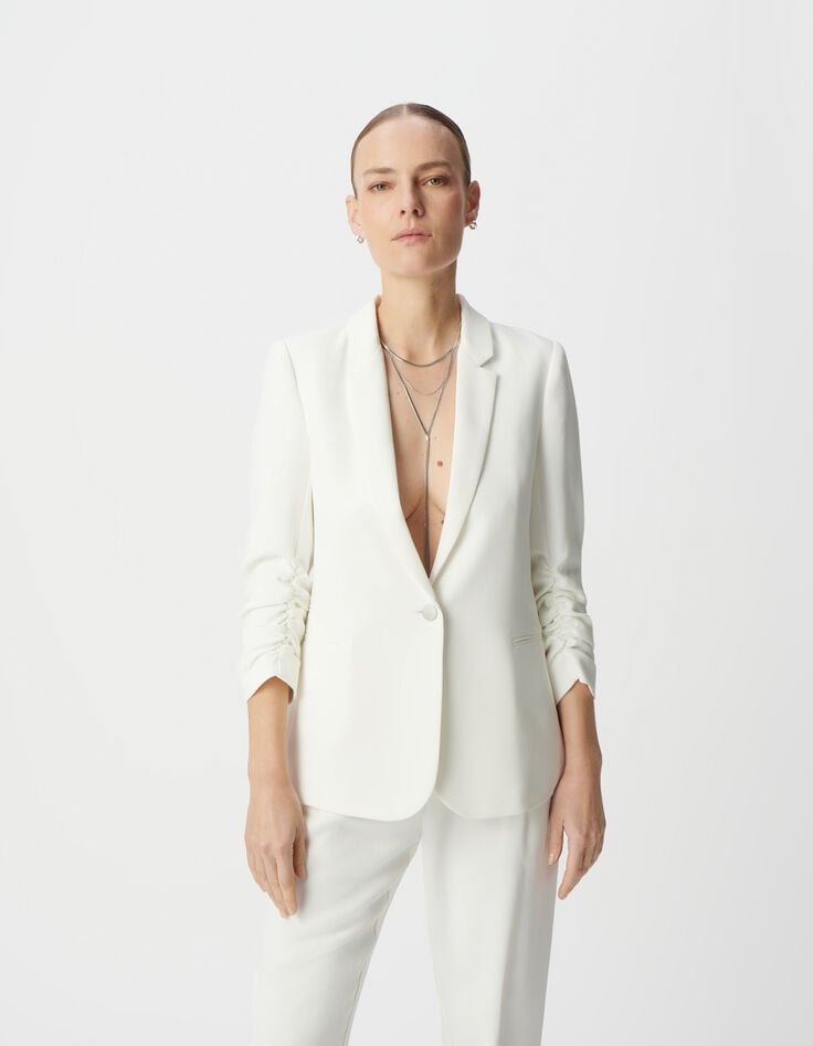 Ikks Veste De Costume Blanc Cassé Recyclé Femme