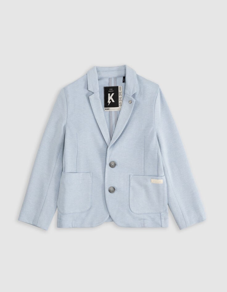 Ikks Veste De Costume Bleu Maille Chinée Garçon