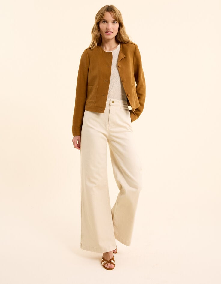 Ikks Veste De Costume Courte Carrée Camel I.Code