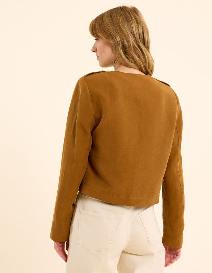 Ikks Veste De Costume Courte Carrée Camel I.Code