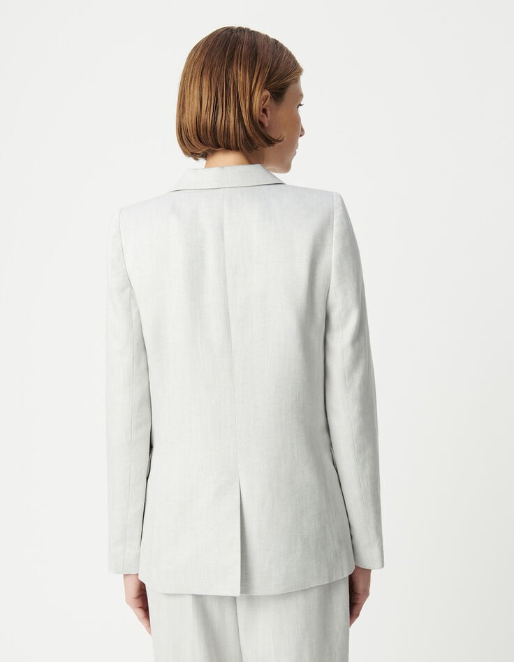 Ikks Veste De Costume Croisée Gris Pailleté Femme