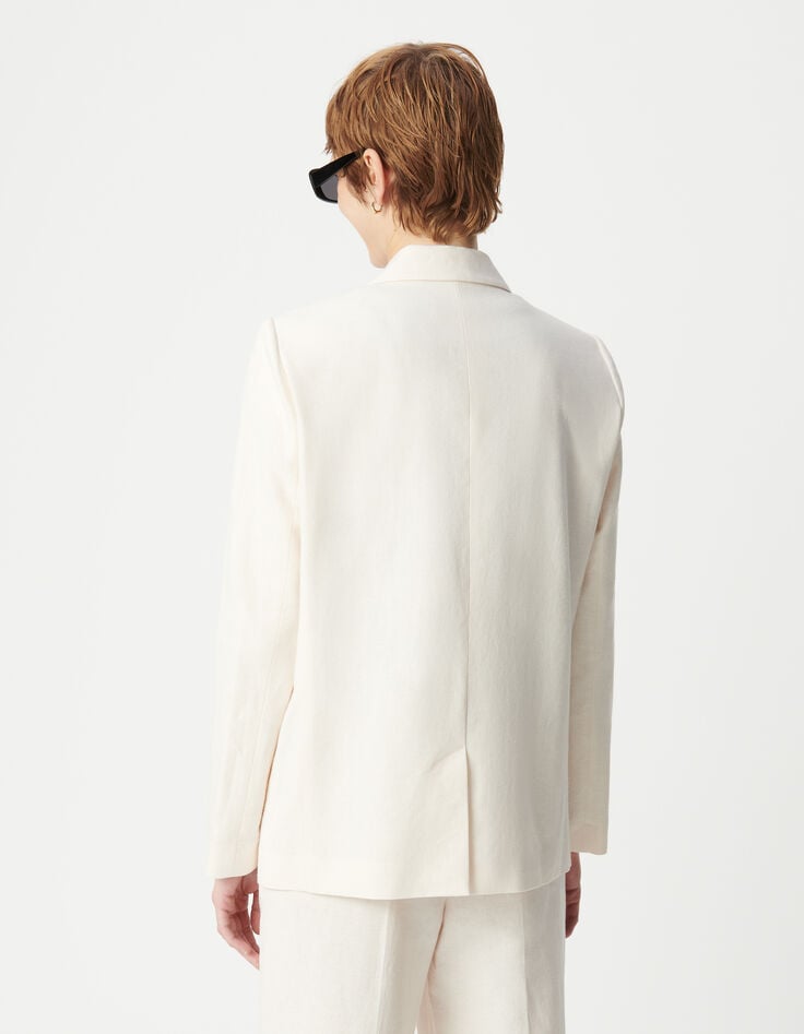Ikks Veste De Costume écrue Lin Et Coton Femme