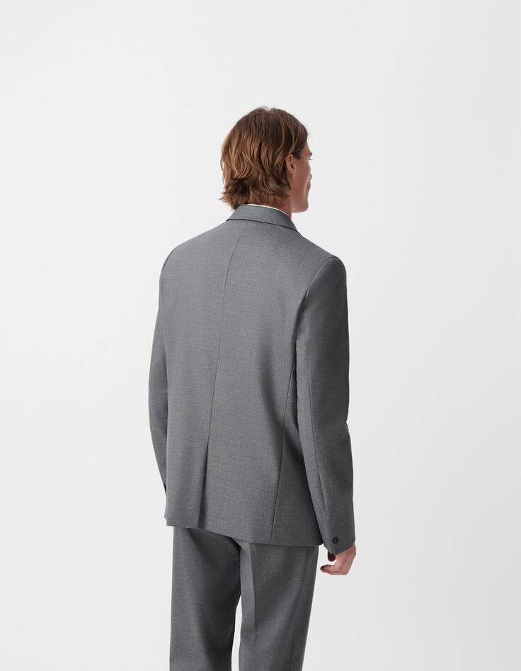 Ikks Veste De Costume Grise Laine Mélangée Homme