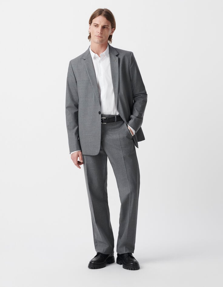 ikks Veste de costume grise laine mélangée Homme