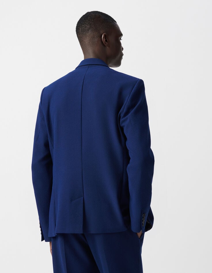 Ikks Veste De Costume Indigo Seersucker Homme