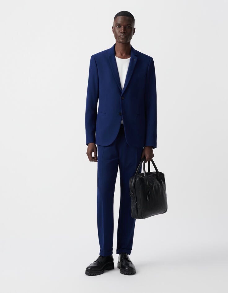 ikks Veste de costume indigo seersucker Homme